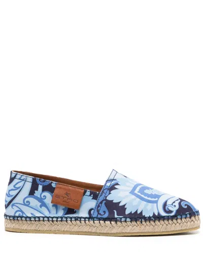 Etro Paisley-print Espadrilles In Blue