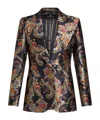 Etro Woman Blazer Midnight Blue Size 4 Polyester In Black