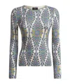 Etro , Silk-blend Medallion And Paisley Sweater, Woman, White, Size 50 In Gray