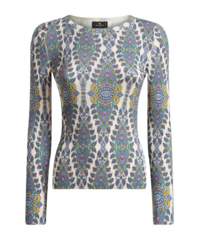 ETRO ETRO PAISLEY PRINTED CREWNECK KNITTED JUMPER