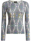 Etro , Silk-blend Medallion And Paisley Sweater, Woman, White, Size 50 In White