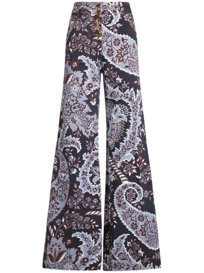 Etro Paisley Print Flare Jeans In Multi