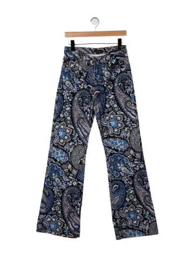 Pre-owned Etro Paisley Print Flared Pants In Black