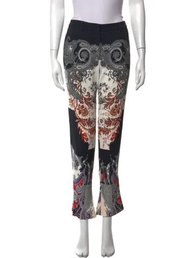 Pre-owned Etro Paisley Print Flared Pants In Black/metallic