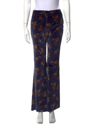 Pre-owned Etro Paisley Print Flared Pants In Blue