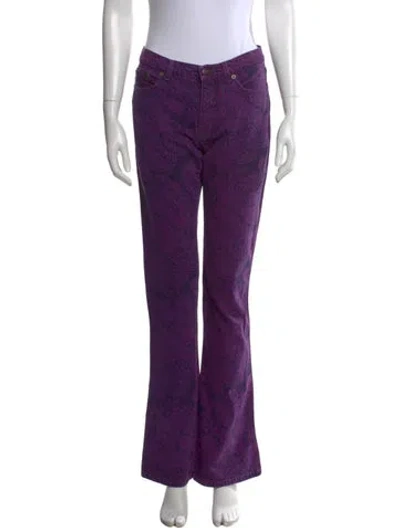 Pre-owned Etro Paisley Print Flared Pants In Purple