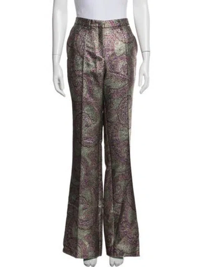 Pre-owned Etro Paisley Print Flared Pants In Purple