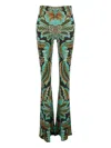 Etro Multicolor Trousers With All-over Paisley Print In Viscose Blend Woman In Multi