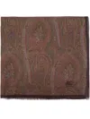 Etro Paisley-print Frayed-edge Scarf In Brown