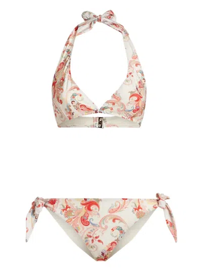 ETRO PAISLEY-PRINT HALTERNECK BIKINI SET