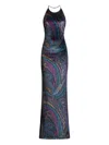 Etro Paisley-print Halterneck Maxi Party Dress In Multi