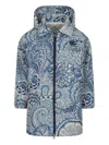 Etro Paisley-print Hooded Jacket In Blue