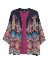 Etro Silk Twill Kesa With Placed Print In Blue
