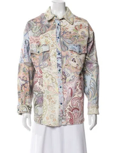 Pre-owned Etro Paisley Print Jacket In Blue