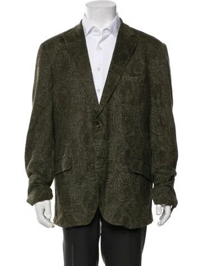 Pre-owned Etro Paisley Print Jacket In Green