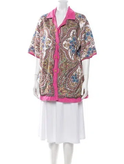 Pre-owned Etro Paisley Print Jacket In Pink
