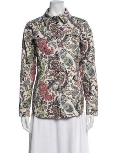 Pre-owned Etro Paisley Print Jacket W/ Tags In Neutrals