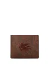 Etro Paisley-print Jacquard Wallet In Brown