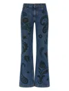 Etro Paisley Print Jeans In Blue
