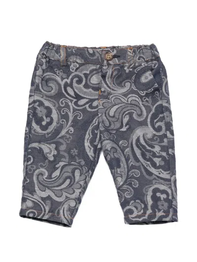 Etro Babies' Paisley-print Jeans In Blue