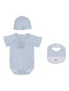 Etro Paisley-print Jersey Bodysuit (set Of Three) In Blue