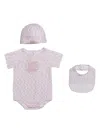 Etro Paisley-print Jersey Bodysuit (set Of Three) In Pink