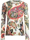 Etro Serafino Printed Wool-blend T-shirt In Neutrals
