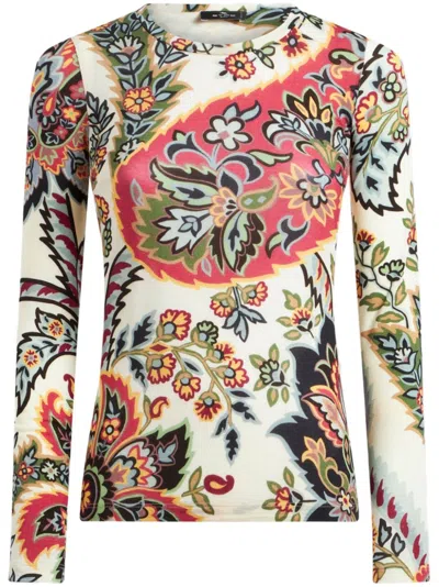 ETRO PAISLEY-PRINT JERSEY TOP