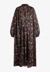 Etro Floral-print Silk-blend Dress In Multicolor