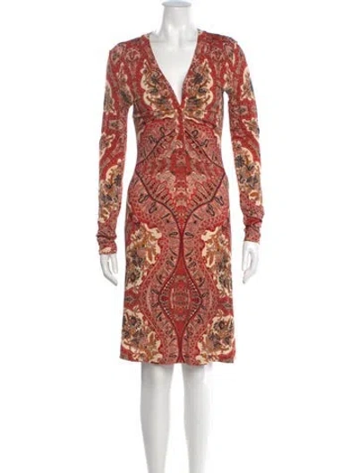 Pre-owned Etro Paisley Print Knee-length Dress