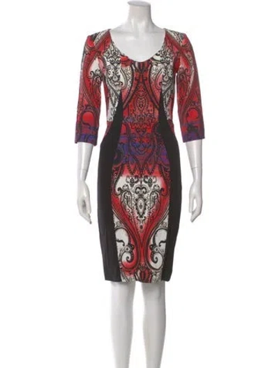 Pre-owned Etro Paisley Print Knee-length Dress In Black