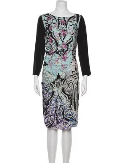 Pre-owned Etro Paisley Print Knee-length Dress In Black