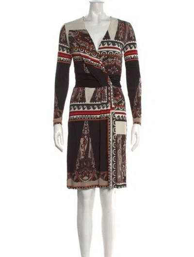 Pre-owned Etro Paisley Print Knee-length Dress In Black