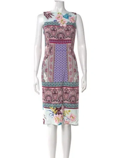 Pre-owned Etro Paisley Print Knee-length Dress In Blue