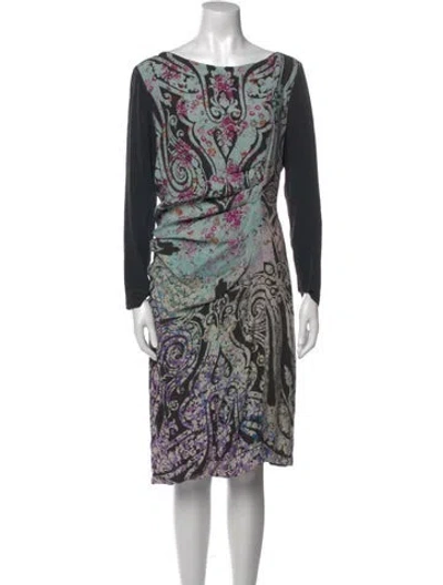 Pre-owned Etro Paisley Print Knee-length Dress In Multi