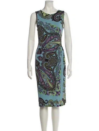 Pre-owned Etro Paisley Print Knee-length Dress In Multi
