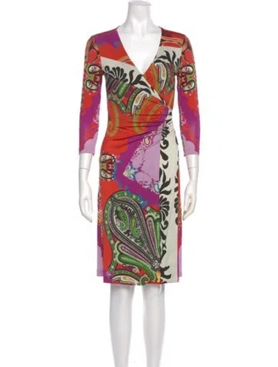 Pre-owned Etro Paisley Print Knee-length Dress In Multi