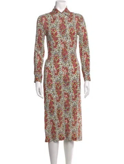 Pre-owned Etro Paisley Print Knee-length Dress In Multi