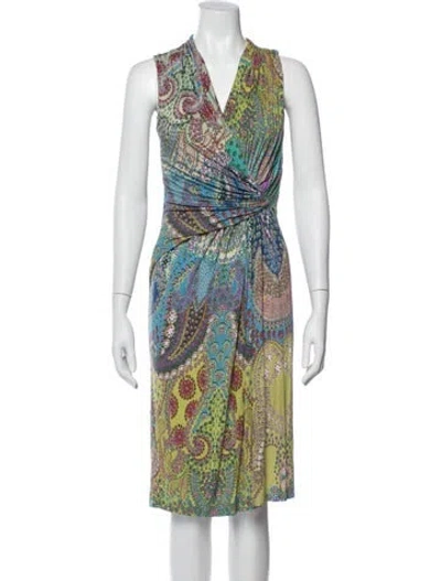 Pre-owned Etro Paisley Print Knee-length Dress In Multi