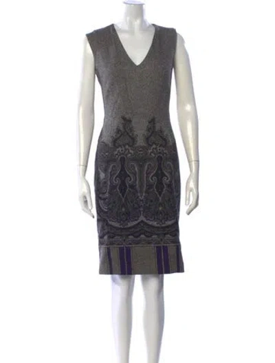 Pre-owned Etro Paisley Print Knee-length Dress In Multi