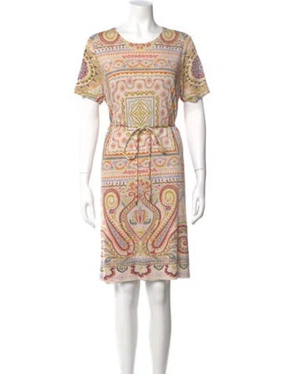 Pre-owned Etro Paisley Print Knee-length Dress In Neutral