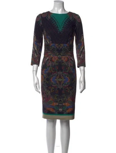 Pre-owned Etro Paisley Print Knee-length Dress In Neutral