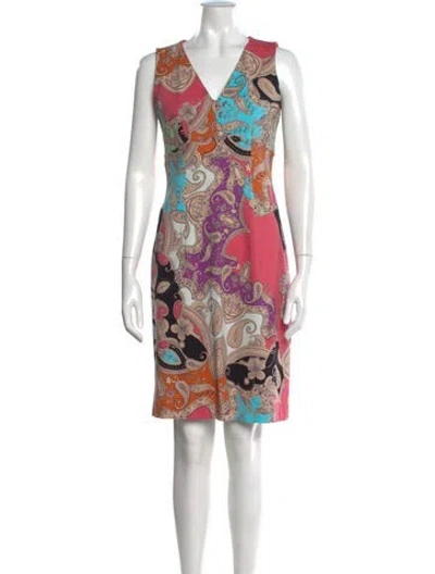 Pre-owned Etro Paisley Print Knee-length Dress In Orange