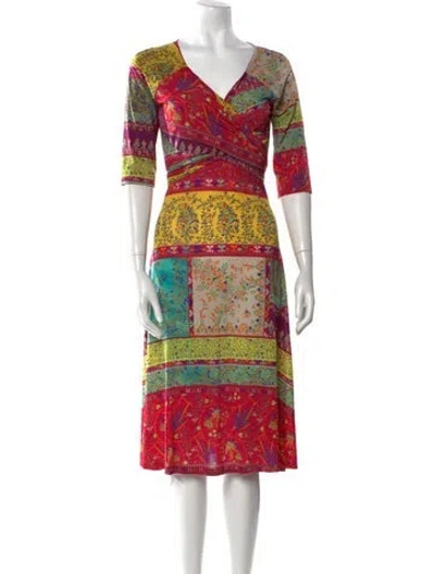 Pre-owned Etro Paisley Print Knee-length Dress In Pink