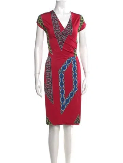 Pre-owned Etro Paisley Print Knee-length Dress In Pink