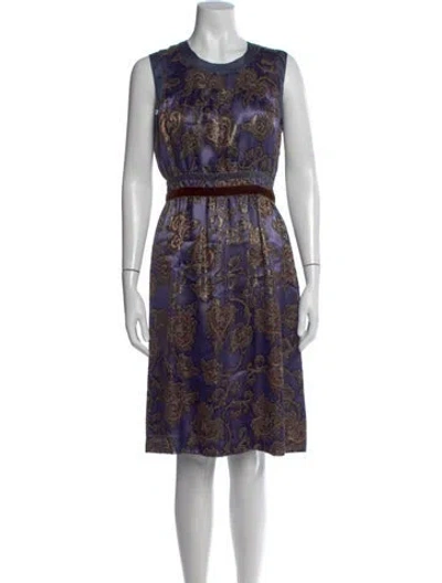 Pre-owned Etro Paisley Print Knee-length Dress In Purple