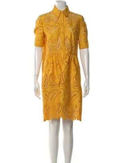 Pre-owned Etro Paisley Print Knee-length Dress W/ Tags In Yellow