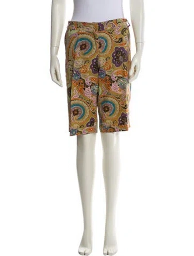 Pre-owned Etro Paisley Print Knee-length Shorts In Neutral