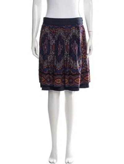 Pre-owned Etro Paisley Print Knee-length Skirt In Blue