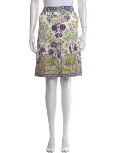 Pre-owned Etro Paisley Print Knee-length Skirt In Neutral